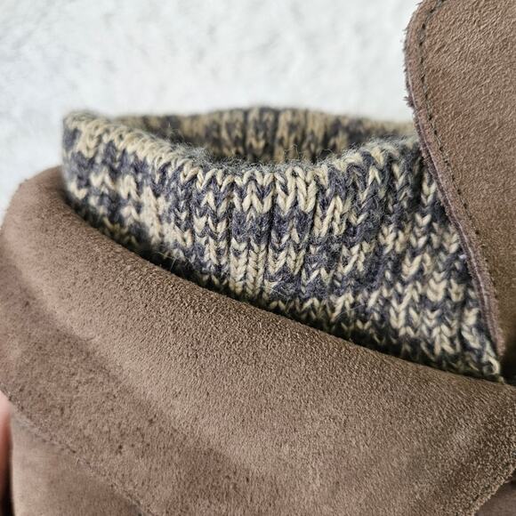 MAX Suede Lace-up Boots with Cozy Knit Material around Ankles Size 37 Winter - Picture 5 of 9